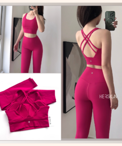 Bộ đồ tập yoga nữ Set tập gym Áo bra dây chéo quần legging cao cấp HERSIGN-SET141 BST HERSIGN CORELYNE