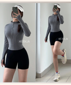 HERSIGN Bộ quần áo thể thao chạy bộ nữ Đồ tập gym nữ Quần áo đạp xe nữ SMIXA26N12B BST HERSIGN OPEN AIR