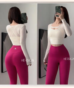 HERSIGN Set đồ tập yoga nữ Đồ tập gym nữ Áo croptop dài tay quần legging SMIXC28L31A BST HERSIGN EASE
