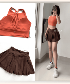 Set áo croptop chân váy xoè nữ chơi pickleball, tennis, golf HERSIGN-SMIXB21V04B
