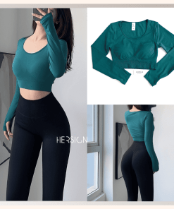 Set đồ tập gym yoga nữ Áo dài tay Quần legging HERSIGN-SMIXC16L27