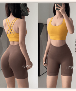 Set tập gym yoga nữ ngắn Đạp xe Chạy bộ HERSIGN-SMIXB34N20B
