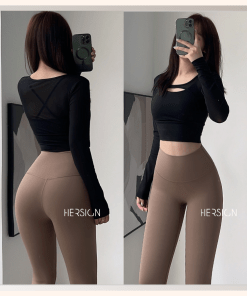 Set tập gym yoga nữ Áo croptop dài tay quần legging HERSIGN-SMIXC28L20B