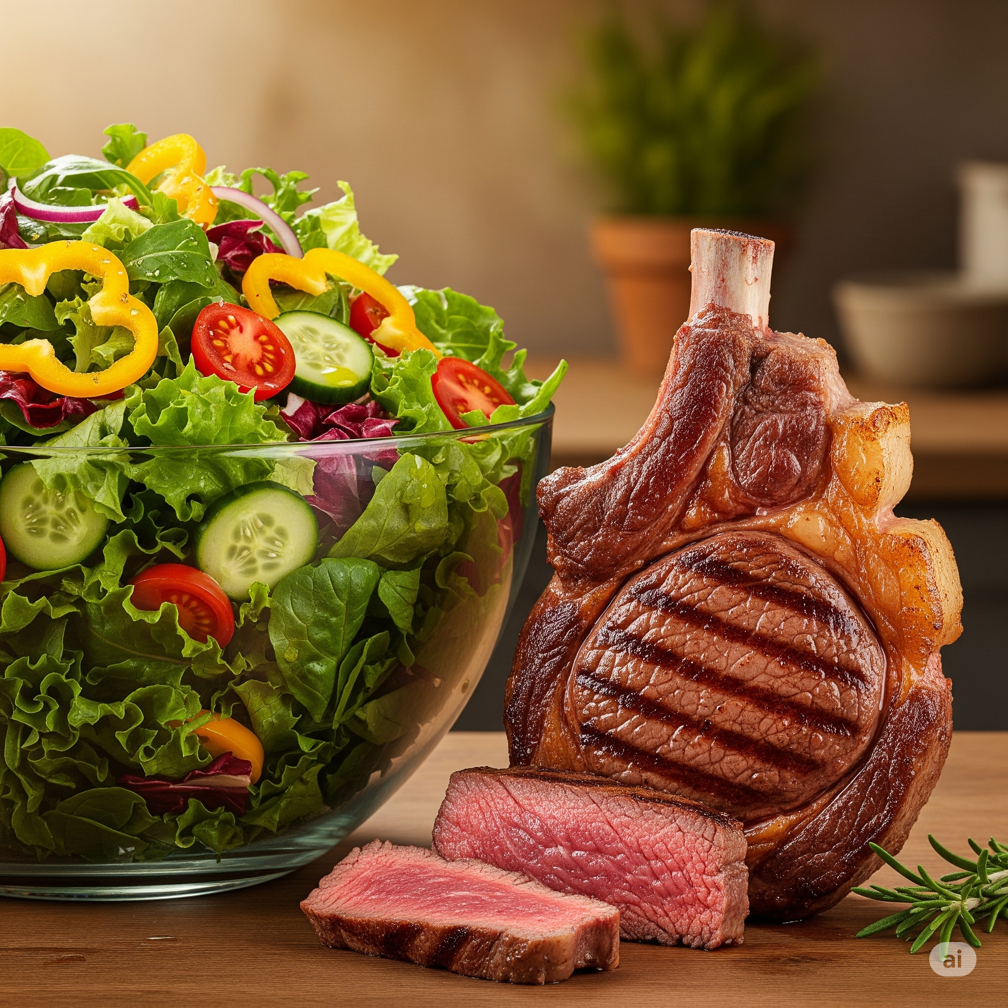 Salad lớn và thịt đỏ là những thực phẩm cần tránh trước khi tập do tiêu hóa chậm.