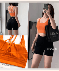 Bộ đồ tập gym nữ đùi Set đồ thể thao nữ quần short áo bra chạy bộ tập tennis pickleball HERSIGN-SMIXB44N12