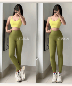 HERSIGN Set tập yoga nữ Bộ đồ tập gym nữ Áo bra khuy cài quần có bảo hộ SMIXB49L28B
