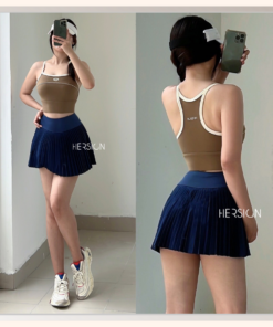 HERSIGN Đồ pickleball nữ Set váy áo tập tennis Áo croptop Chân váy thể thao SMIXA27V07A BST HERSIGN GRACED MOTION