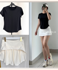 HERSIGN Bộ đồ tập tennis, pickleball cầu lông nữ SMIXA35V05D BST HERSIGN GRACED MOTION