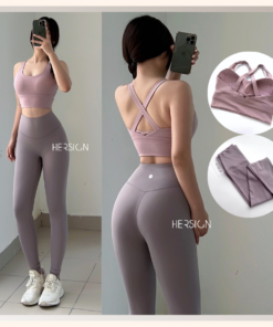 HERSIGN Bộ tập yoga nữ đẹp Set đồ tập gym nữ Áo bra thể thao quần tập yoga SMIX12L39C BST HERSIGN CORELYNE