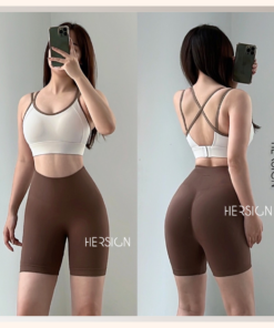 HERSIGN Set đồ tập gym nữ Bộ quần áo yoga mùa hè cho nữ Áo bra quần thể thao nữ ngắn SMIXB32BN20A BST HERSIGN BARE FORM