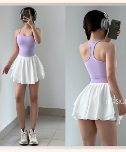 HERSIGN Đồ tập pickleball tennis nữ Set Áo tanktop chân váy thể thao dành cho nữ SMIXA24V08A BST HERSIGN GRACED MOTION