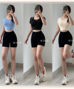 HERSIGN Đồ tập thể thao nữ chạy bộ đạp xe vận động ngoài trời Set đồ tập gym nữ ngắn SMIXC32N12 BST HERSIGN OPEN AIR