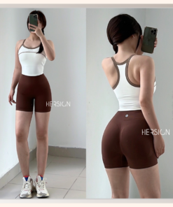 HERSIGN Set tập gym nữ Bộ đồ tập thể thao nữ chạy bộ, đạp xe Áo bra Quần short tập yoga SMIXA25N32B BST HERSIGN Bare For