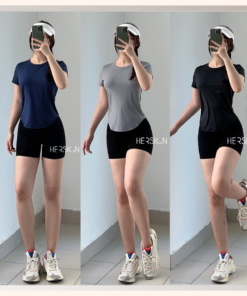 HERSIGN Set tập gym nữ Bộ đồ tập thể thao nữ chạy bộ đạp xe SMIXA35N12 BST HERSIGN OPEN AIR