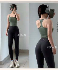 HERSIGN Set tập gym nữ Bộ đồ tập yoga nữ Áo tanktop quần legging thể thao SMIXA24L39A BST HERSIGN CORELYNE
