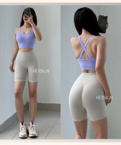 HERSIGN Set tập gym nữ mùa hè Đồ tập yoga nữ ngắn SMIX12N20B BST HERSIGN Bare Form