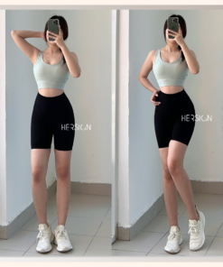 HERSIGN Set tập gym nữ ngắn Bộ đồ tập yoga mùa hè Quần áo thể thao chạy bộ SMIX7N35 BST HERSIGN BARE FORM