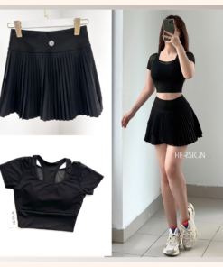 HERSIGN Set váy picklebal tennis Set đồ thể thao nữ chơi cầu lông SMIXC32V07B BST HERSIGN GRACED MOTION