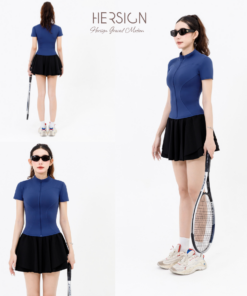 HERSIGN Đồ tập tennis nữ Set đồ đánh pickleball, cầu lông nữ SMIXA19V08A BST HERSIGN GRACED MOTION