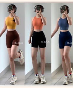 HERSIGN Set đồ tập gym nữ ngắn Set tập yoga nữ quần đùi SMIXB21N32A BST HERSIGN Bare Form
