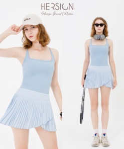 HERSIGN Set đồ tennis nữ Bộ váy thể thao Áo tanktop chơi Pickleball cầu lông nữ SMIXA24V07B BST HERSIGN GRACED MOTION