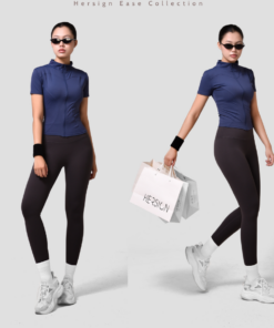 HERSIGN Bộ đồ tập gym nữ áo ngắn tay Đồ thể thao nữ kin đáo cho người mới tập SMIXA19L39A BST HERSIGN EASE