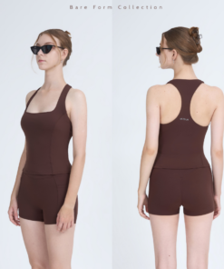 HERSIGN Bộ tập yoga nữ đùi Đồ tập gym nữ ngắn Set tập thể thao Áo tanktop quần short SET199 BST HERSIGN Bare Form