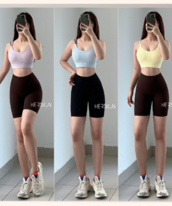 HERSIGN Set đồ tập gym nữ ngắn Bộ đồ thể thao nữ hoạt động ngoài trời SMIXB45N35 BST HERSIGN Bare Form