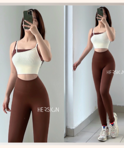 HERSIGN Set tập gym nữ Đồ tập yoga nữ chất dệt kim ôm dáng SMIXB37L32 BST HERSIGN CORELYNE