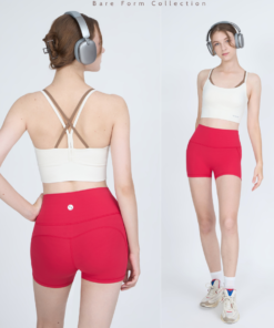 HERSIGN Set tập gym nữ ngắn Bộ đồ tập yoga nữ Bộ đồ tập thể thao Bra quần short mùa hè SMIXB46N24B BST HERSIGN Bare Form