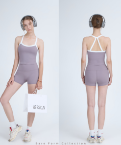 HERSIGN Set tập gym nữ ngắn Set tập yoga mùa hè Đồ tập pilates nữ cao cấp SET204 BST HERSIGN Bare Form