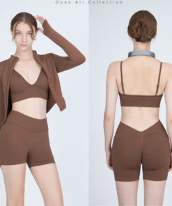 HERSIGN Set tập thể thao gym yoga Bộ đồ tập 3 món phối Áo khoác dài tay áo bra quần short SET200 BST HERSIGN OPEN AIR